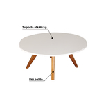 Mesa De Centro Espanha Com Pés Palito - Branco