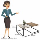 Mesa De Centro Espelhada Com Mesas Laterais Industrial D01 De