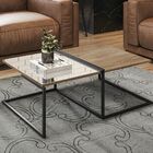 Mesa De Centro Espelhada Com Mesas Laterais Industrial D01 De