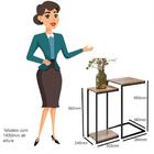 Mesa De Centro Espelhada E 2 Mesas Laterais Demolição E Preto