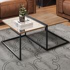 Mesa De Centro Espelho Estilo Industrial Demolição E Preto