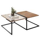 Mesa De Centro Espelho Estilo Industrial Demolição E Preto