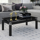 Mesa De Centro Estilo Industrial Artemis Tampo Em Vidro Base