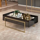 Mesa De Centro Estilo Industrial Com Espelho Suri Preto - D'r