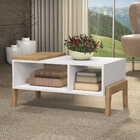 Mesa De Centro Flc Branco E Wood