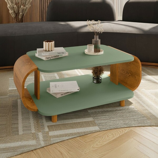 Mesa De Centro Floripa Pistache/naturalle - Móveis Bechara