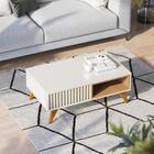 Mesa De Centro Gales Off White / Freijó