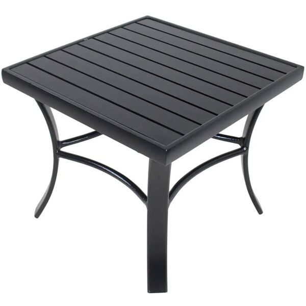 Mesa De Centro Garden Com Tampo Ripado Em Alumínio Para Cozin