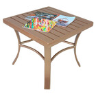 Mesa De Centro Garden Com Tampo Ripado Em Alumínio Para Cozin