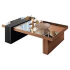 Mesa De Centro Giovana Com Espelho Nature Preto Tana Decor