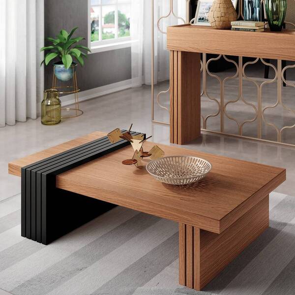 Mesa De Centro Giovana Nature Preto Bnn Decor