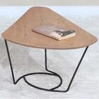 Mesa De Centro Gota Madeira Amendoa Base Metal Nacc