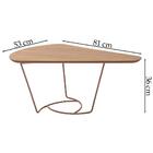 Mesa De Centro Gota Madeira Amendoa Base Metal Nacc