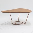 Mesa De Centro Gota Madeira Amendoa Base Metal Nacc