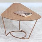 Mesa De Centro Gota Madeira Amendoa Base Metal Nacc