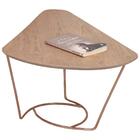 Mesa De Centro Gota Madeira Amendoa Base Metal Nacc