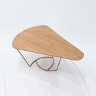 Mesa De Centro Gota Madeira Amendoa Base Metal Nacc