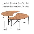 Mesa De Centro Ibiza Tampo Orgânico Cinamomo Pés Em Metal Pre