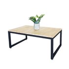 Mesa De Centro Industrial 90x60x40cm Pés De Ferro Tampo Em Pi