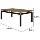 Mesa De Centro Industrial Para Sala Malva Preto Demolição