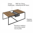 Mesa De Centro Industrial Retrô Com Nicho Madeira/aço York Ha