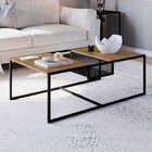 Mesa De Centro Industrial Retrô Com Nicho Madeira/aço York Ha