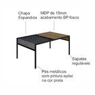 Mesa De Centro Industrial Retrô Madeira/aço York Hanover/preto