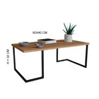 Mesa De Centro Industrial Slim Com 80cm Freijo / Preto