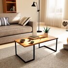 Mesa De Centro Industrial Slim Com 80cm Freijo / Preto