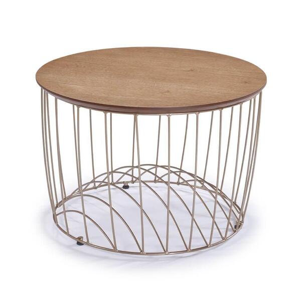 Mesa De Centro Ísis Com Tampo Em Mdf 90 Cm - Pinhão - Marrom