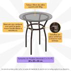Mesa De Centro Jardim/área De Lazer 50cm Vidro E Aço Com Junc
