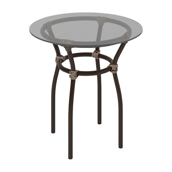 Mesa De Centro Jardim/área De Lazer 50cm Vidro E Aço Com Junc