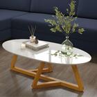 Mesa De Centro Jasper Branco Amêndoa