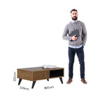 Mesa De Centro Jeri 1 Nicho Noce Milano/preto Fosco - Colibri