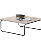 Mesa De Centro Kairos 70x70 Pé Preto Bisart Decor Laca Off Wh