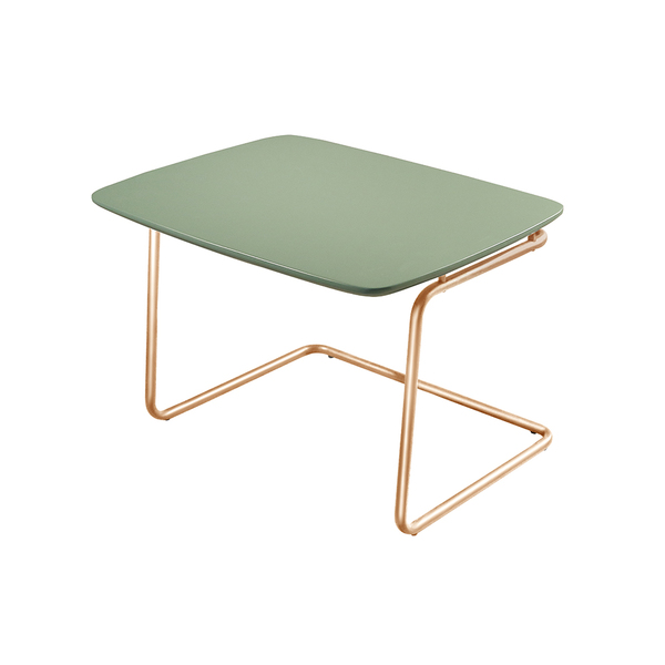 Mesa De Centro Kairos Base Cobre 54x43cm Larflex Verde Lazza