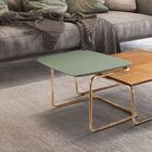 Mesa De Centro Kairos Base Cobre 54x43cm Larflex Verde Lazza