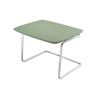 Mesa De Centro Kairos Base Cromada 54x43cm Larflex Verde Lazza