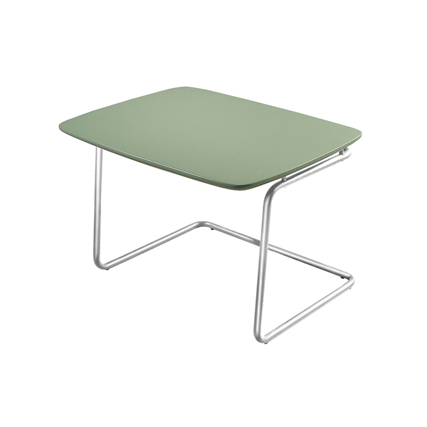 Mesa De Centro Kairos Base Cromada 54x43cm Larflex Verde Lazza