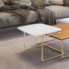 Mesa De Centro Kairos Base Ouro 54x43cm Larflex Branco
