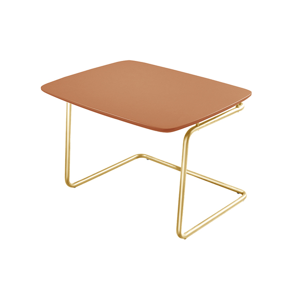 Mesa De Centro Kairos Base Ouro 54x43cm Larflex Terracota
