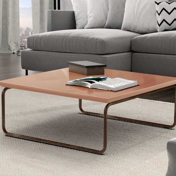 Mesa De Centro Kairos Pé Café Bisart Decor Coral