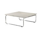 Mesa De Centro Kairos Pé Cromado Bisart Decor Laca Off White