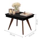 Mesa De Centro Kingston Preto Pés De Eucalipto