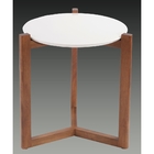 Mesa De Centro Lateral Alta Branco Brilho Bani Fino Moveis