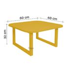 Mesa De Centro Lateral De Apoio Para Sala Estar Square Amarel
