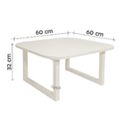 Mesa De Centro Lateral De Apoio Para Sala Estar Square Off Wh