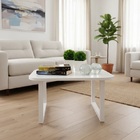 Mesa De Centro Lateral De Apoio Para Sala Estar Square Off Wh