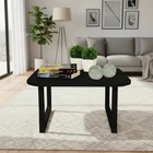 Mesa De Centro Lateral De Apoio Para Sala Estar Square Preto