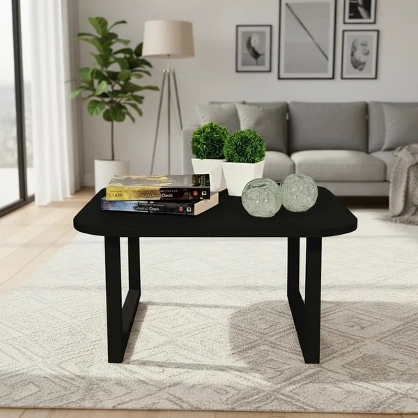 Mesa De Centro Lateral De Apoio Para Sala Estar Square Preto
